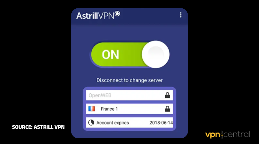 astrill vpn interface