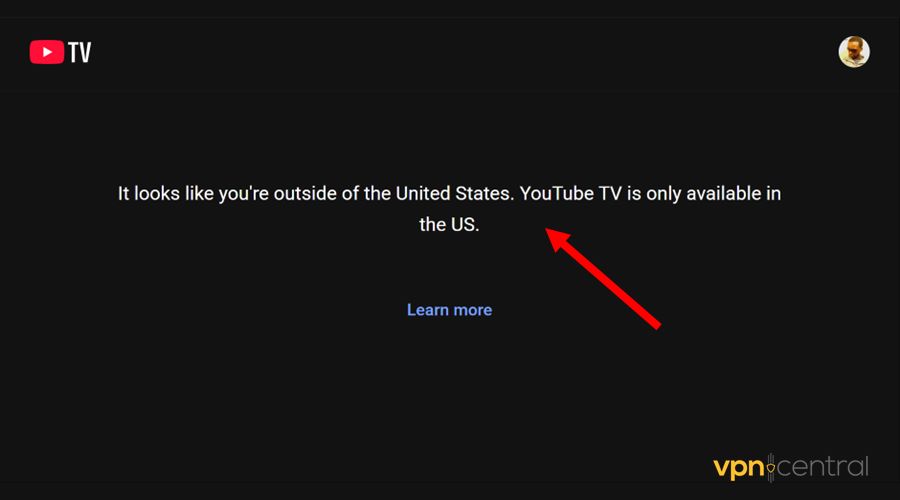 youtube tv geo-restriction