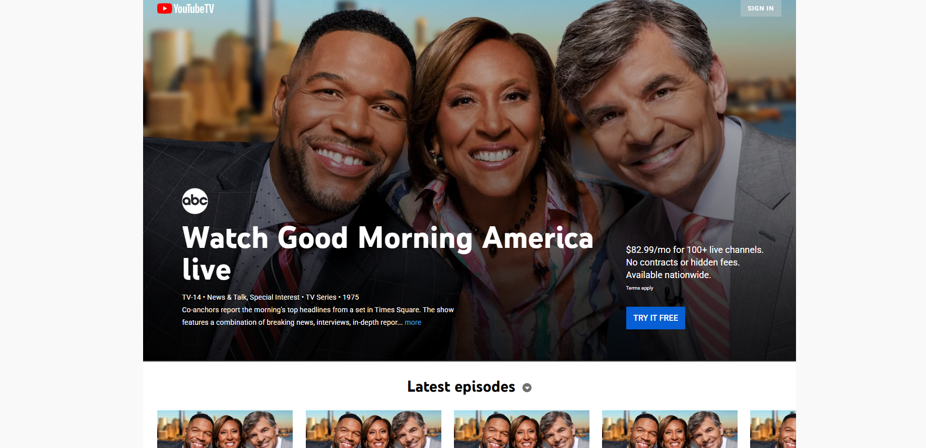 good morning america on youtube tv