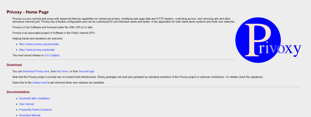 privoxy user interface