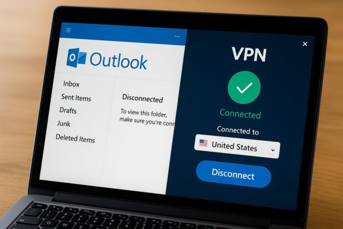 outlook not working with vpn