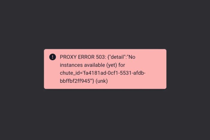 proxy error 503