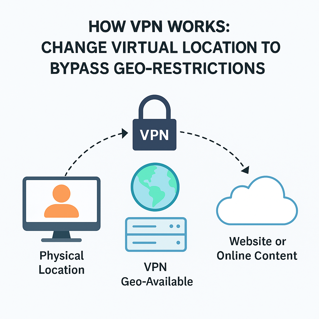 vpn geo restrictions and censorship bypass diagram