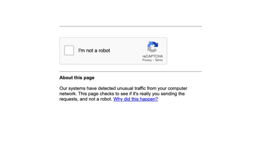 Our systems have detected unusual traffic from your computer network Google Search Error with VPN