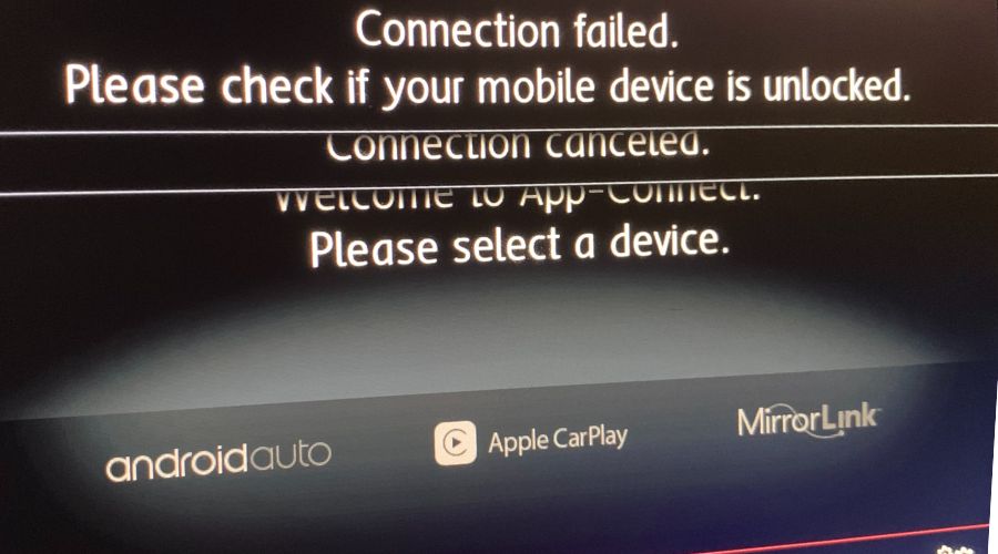 carplay connection failed error when using vpn