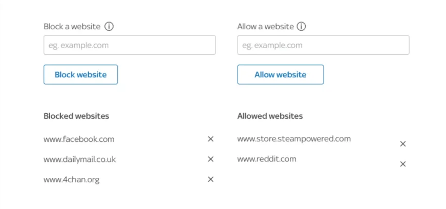 sky broadband shield interface