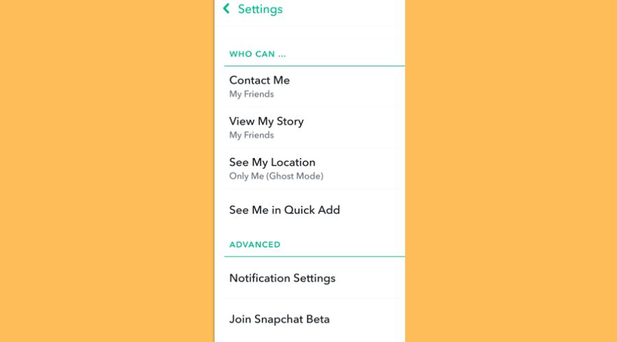 snapchat contact me settings
