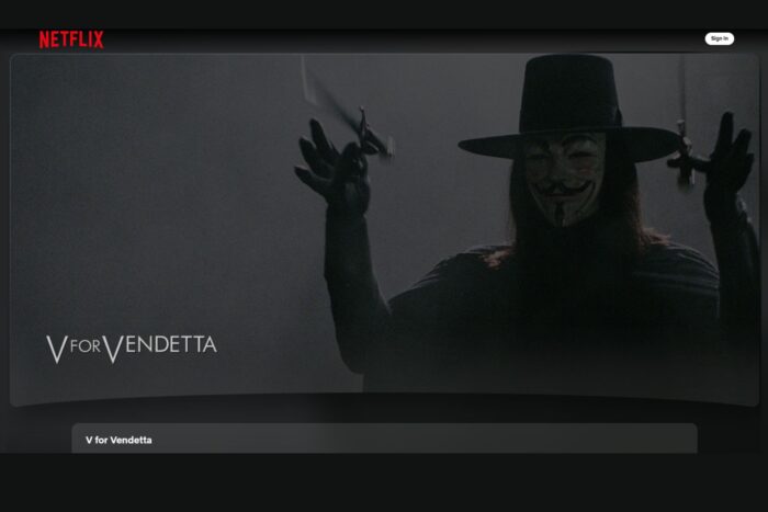 v for vendeta on netflix